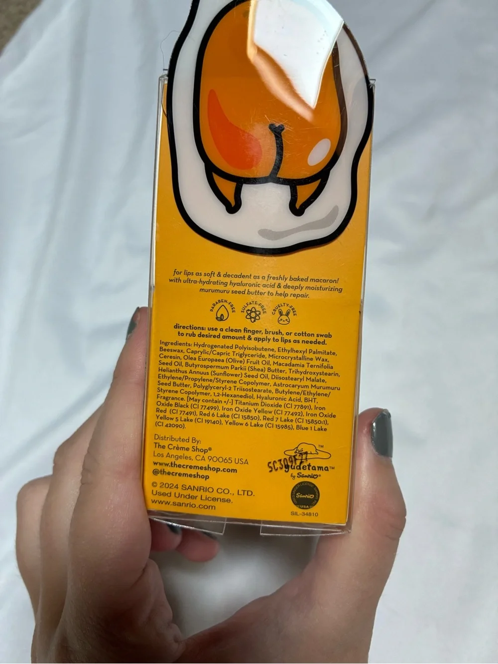 The Crème Shop Gudetama Macaron Lip Balm Limited Edition Pineapple Sherbert